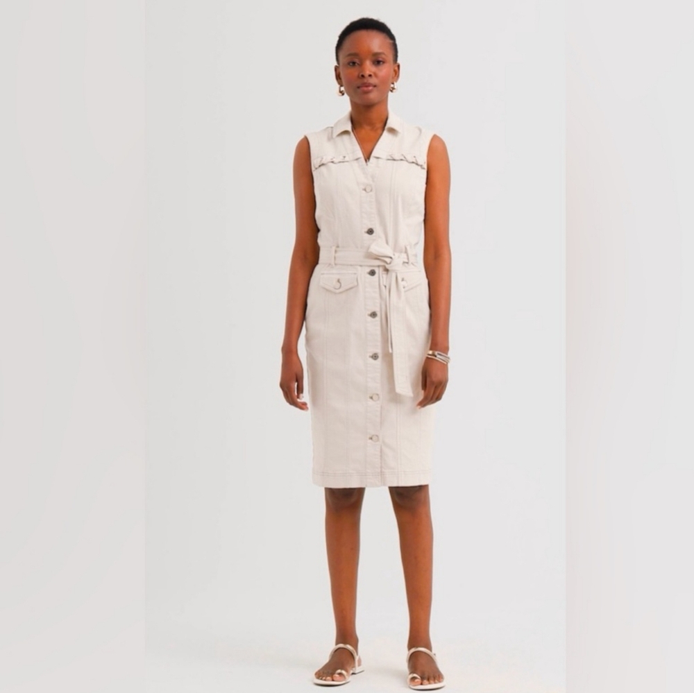 White House Black Market Denim Sheath Dress Size 8